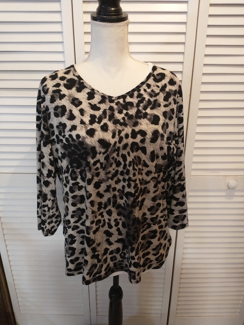 Susan Graver Liquid Knit Animal Print Top